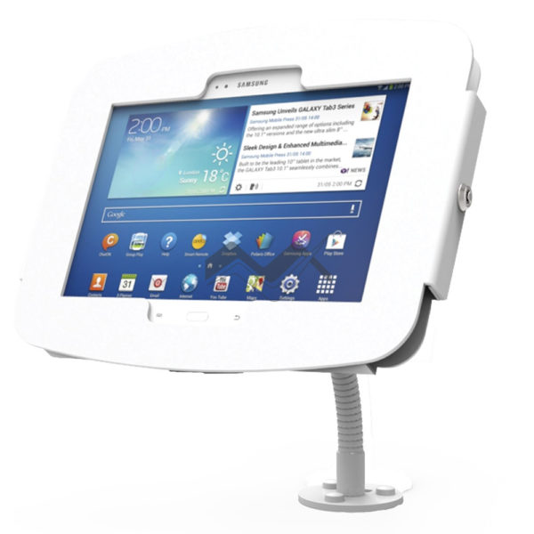 Flex-Stand Samsung Galaxy Enclosure Kiosk with Lockable Flip Cover (for Galaxy Tab 3 7.0/8.0