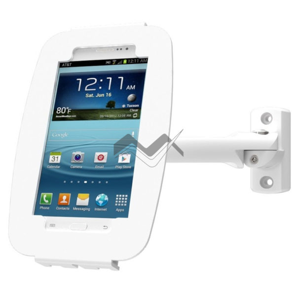 Flip-cover Samsung Galaxy Enclosure Kiosk with Swing-Arm Wall Mount (for Galaxy 7/ 8)