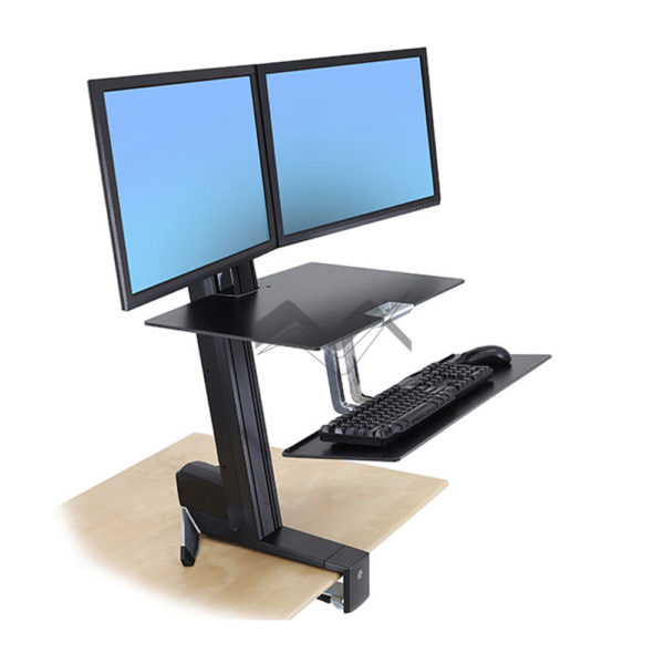 Ergotron WorkFit-S, Dual Monitor with Worksurface+ mounting desktop