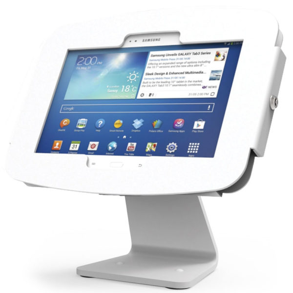 Desk-mounted Samsung Galaxy Enclosures/ Kiosks : 360 Rotatable Samsung Galaxy Enclosure Kiosk with Lockable Flip Cover (for Galaxy Tab 10.1/Tab Pro 10.1/Note 10.1)