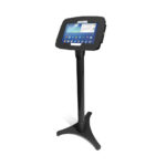 capability to communicate with external networks such as Wi-Fi, Bluetooth or 3G. Perfect for various points of sale, points of display and customer interfaces, this adjustable Galaxy floor stand features 15cm adjustability, allowing the tablet to be displayed at a height of between 100 to 115 cm. Made also with high grade aluminium, with a cast iron base for maximum stability, this free-standing tablet kiosk shall boost aesthetics inside your premises.